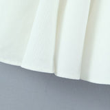 Summer 2023 Women Cotton White Sling Mini Dress Sexy Sleeveless Ladies Slim Waist Swing Party Skater Bridesmaid Robe