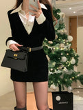Zjkrl --Spring Black Elegant Dress Women Sexy Patchwork Y2K Designer Mini Dress Female Casual Korean Fashion Slim Party Dress 2024 New