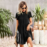 Zjkrl - Casual Women's Summer Dresses Green Short Sleeve A-line Female Dress Pink Mini Chiffon Dress Short  Vintage 2023