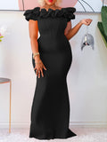 Zjkrl - Elegant Party Dresses for Wedding Woman Off Shoulder Slim African Maxi Long Gown Female Occasion Celebrate Robes Summer 2023 New