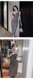 New Fashion Women Evening Dress Chic Sequins Sparkly Sexy Backless Slim Midi Party Club Prom Stretchy Femme Mujer Vestido Fiesta