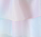 Zjkrl - 2023 Women Gradient Rainbow Print Organza Dress Vintage Puff Sleeve Sexy Backless Ladies Party Mini Robe Fairy Cake Dress