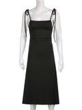 Zjkrl - Fashion Strappy Ruched Sexy Black Dress Irregular Elegant Backless Long Dress Party Summer Dresses Women Clothes
