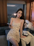 Sexy Strap Y2k Mini Dress Party Casual 2023 Spring Long Sleeve Vintage Fashion Dress Woman One Piece Dress Korean Slim Design