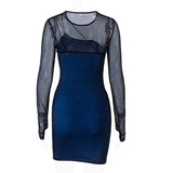 Zjkrl Sexy Sheer Dresses for Women Fall 2023 Fashion Mesh Long Sleeve Bodycon Mini Dress Club Outfits N33-CI15