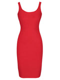 Zjkrl - Elegant Sleeveless Bodycon Bandage Dress for Women 2023 Summer Basic Green Sexy Dresses Roung Neck Evening Club Party Dress Midi