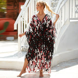 Sexy Vacation Oversize Loose Beach Dress Women 2023 Summer One Size Print Smock Sundress Boho Dresses For Women