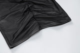 Zjkrl - Fashion Woman Clothes Autumn See Through Long Sleeve Folds Mesh Patchwork Bodycon Package Hip Mini Dress Streetwear Black