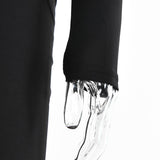 Zjkrl - Elegant Pleated Casual Bodycon Long Dress Autumn Winter Women Slim Evening Party Robe Sexy Bandage Ladies Dress