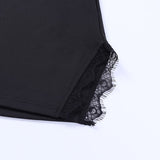 Lace Spaghetti straps Satin Mini Dress For Women Sexy Backless Sleeveless Split Halter Dresses 2023 Hot Party Club Basic Outfits