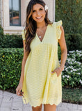 Zjkrl - 2023 Summer New Women Casual  Mini Dress Solid Sweet Princess Hollow Out Sleeveless V-Neck Cotton Streetwear lady Party Vestidos