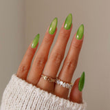 Zjkrl - 24PCS/box Mid-length  stiletto nail tips Gradients wear full cover paragraph fashion Manicure patch false fingernails for girls