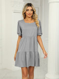 Zjkrl - 2023 Summer New Dresses For Women Fashion Square Collar Short Sleeve Elegant Beach Female Plus Size Casual Mini Dress Vestidos