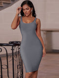 Zjkrl - Elegant Sleeveless Bodycon Bandage Dress for Women 2023 Summer Basic Green Sexy Dresses Roung Neck Evening Club Party Dress Midi