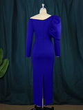 Zjkrl - Cocktail Dresses For Women Evening Party Off Shoulder Bodycon Dresses Long Sleeve High Waist Evening Party Outfits for Women Autumn Cocktail Event Gowns Large Size 4XL