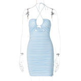 Zjkrl - Fashion Sexy Bandage Bodycon Corset Dress Summer Women 2023 Hollow Out Halter Backless Short Mini Vestidos Party Night Club Wear