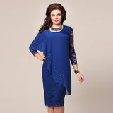 Zjkrl Women Elegant Party Dress Oversized Chiffon Lace Vestidos De Fiesta Evening Three Quarter Robes De Soirée Formal Vetement Femme