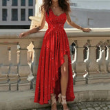 Zjkrl Sexy Diagonal Collar Waist Pleated Maxi Dresses Sleeveless Off Shoulder Asymmetrical Prom Dress Women Elegant Dress Dinner Party