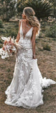 Zjkrl - Gorgeous Mermaid Bride Gowns With 3D Flowers Grace Tulle Sweep Train Wedding Dresses Grace Bridal Wedding Gown Vestidos De Novia