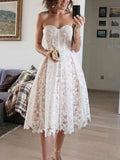 Zjkrl 2023 Spring Summer Formal Evening Dress Women's Lace Embroidery Strapless A-line Tunic Midi Birthday Party Dresses White Purple