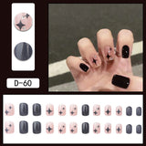 Zjkrl - 24Pcs/Set Press On Fake Nails Green Wearing Reusable False Nails Art Girls Ballerina Coffin Nail With Glue Full Cover Artificial