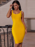 Zjkrl - Elegant Sleeveless Bodycon Bandage Dress for Women 2023 Summer Basic Green Sexy Dresses Roung Neck Evening Club Party Dress Midi