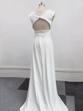 Zjkrl Elegant Casual Women's Dresses Sexy V-neck Side Slit Backless White Long Skirt Wedding Banquet Bridesmaid Dress Evening Gown