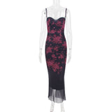 Zjkrl Purple Print Sexy Long Fishtail Dress For Women Robe 2023 New Spaghetti Strap Sleeveless Backless Ruched Maxi Dress