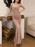 Zjkrl - Fashion Elegant Dresses for Women Sleeveless Sexy Club Solid Spaghetti Strap French Party Evening Dress Female 2024 New Summer