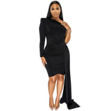 Zjkrl Fall Party Dresses For Women 2023 Fashion Royal Blue Single Sleeve Long Strap Accent Mini Dresses Summer Womens Ruched Bodycon Party Dress Sexy Clubwear