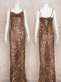 Zjkrl Sexy Spaghetti Strap Leopard Long Sundress Maxi Dress Summer Clothing For Women Club Party Dresses Evening Beach Wear A1224