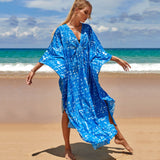 Sexy Vacation Oversize Loose Beach Dress Women 2023 Summer One Size Print Smock Sundress Boho Dresses For Women