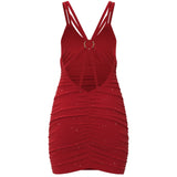 Zjkrl - 2023 Casual Spring Summer Women Backless Dress Solid Color TANK  Sleeveless V-Neck Hollow-out Slim Party Sexy Mini Dresses