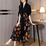Zjkrl - 2023 Summer Silk Printed Mulberry Silk Midi Dress Fall Retro Casual 5XL Plus Size Long Sleeve Dress Elegant Women Vestidos