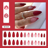 Zjkrl - 24pcs False Nails Tips with Glitter Design Press on Stick-on Nail Tips for Women and Girls