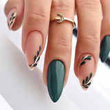 Simple French Wearable False Nails Almond Colorful Stripes Colorblock Design Manicure Fake Nails Line Full Cover Press On Nail