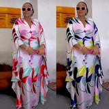 Zjkrl African Dashiki Print Long Dresses For Women Plus Size Boubou 2023 Spring New Maxi Robe Turkey Nigerian Party Outfits Abayas