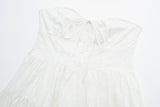 New Women White Strapless Lace Dress Sweet Ladies Sexy Mini Party Robe