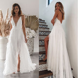 Zjkrl Woman Wedding Maxi Slip Dress Summer Sexy Bridesmaid Banquet White Split V Neck Backless Lace Female Long Elegant Evening Dress
