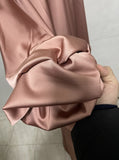 Zjkrl Ramadan Eid Fashion Puff Sleeve Muslim Abayas Soft Robe Musulmane Abaya Elegant Silky Muslim Arab Worship Service Clothing