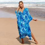 Sexy Vacation Oversize Loose Beach Dress Women 2023 Summer One Size Print Smock Sundress Boho Dresses For Women