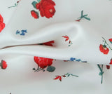 Zjkrl - 2023 Women French Style Rose Flower Print Satin Dress Vintage Puff Long Sleeve Ladies Holiday Mini Robe