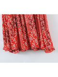 Zjkrl Boho Strap Print Dress Woman 2023 Summer Beach Vacation New Sexy Deep V Neck High Waist Backless Mini Dress Female