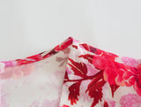 Women French Style Floral Print Dress Vintage Short Sleeve V Neck Ladies Holiday Summer Long Dress