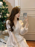 Zjkrl - Fairy Long Sleeve Y2k Mini Dress Woman Design Korean Style Short Party Dress Casual 2023 Spring Office Lady French Elegant Dress