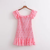 Zjkrl 2023 Summer Short Sleeve Sexy Women Sexy Vocation Beach Mini Dress