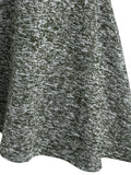 Zjkrl - Hooded Heathered High Low Midi Knitted Dress Knit High Waist A Line Midi Irregular Vestido Feminino Autumn Winter