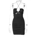 Zjkrl - Fashion Sexy Bandage Bodycon Corset Dress Summer Women 2023 Hollow Out Halter Backless Short Mini Vestidos Party Night Club Wear