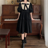 Women Lolita Dress Kawaii Elegant Vintage Dresses 2023 Summer Sweet Cute Puff Sleeve Preppy Style Sundress Fashion Robe
