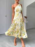 Zjkrl - Elegant One Shoulder Summer Long Dress Women Sexy Print Boho Beach Style Maxi Dress Casual Sundress Clothing Women Party Dress